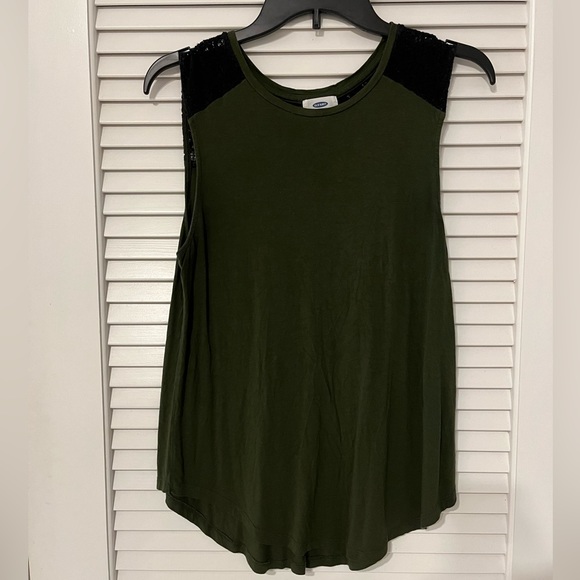 Old Navy Olive Black Lace Top - Picture 1 of 3
